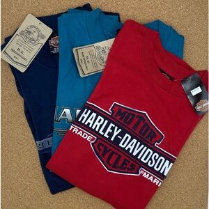 Set of 3 New With Tags Harley Davidson Adult T-shirts - Size M